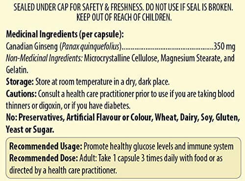 Canadian Ginseng Capsules 350 mg - Healthcare Shops