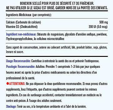 Calcium Carbonate 500 mg + Vitamin D200 IU - Healthcare Shops