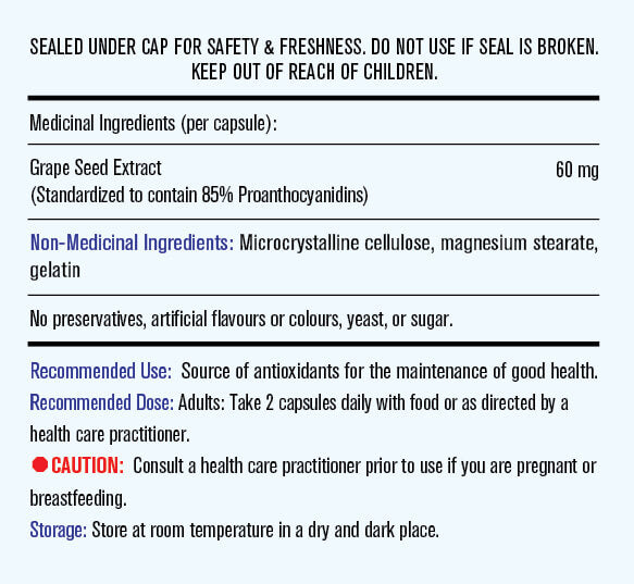 Grape Seed OPC 60 mg - Healthcare Shops