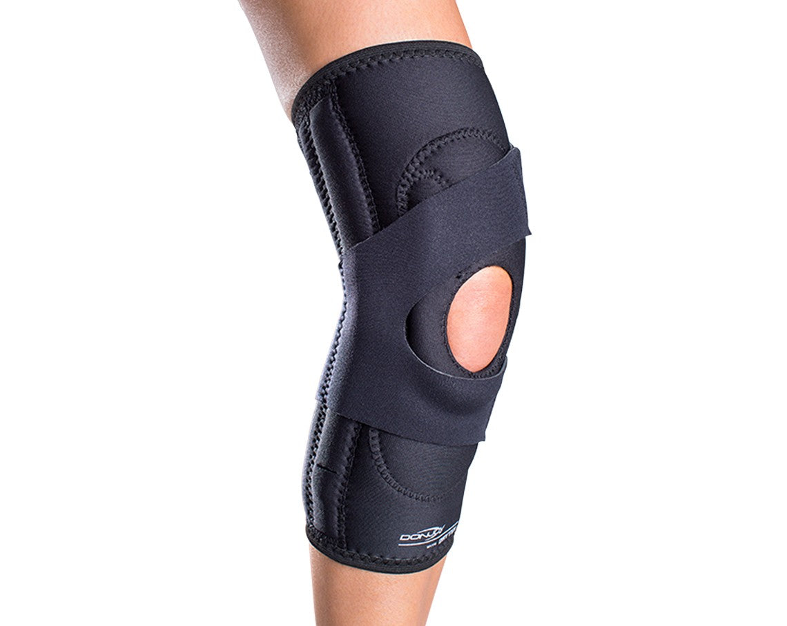 Neoprene Pull On Patella Knee Sleeve with Positive Control Distal Stra